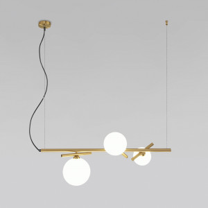 Eurosvet св-к подвес. 25W G9 3x25W 720х280х1235 мет бел мат./латунь Salut 50382/3 Умный дом a062095