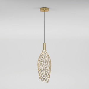 Eurosvet св-к св/д подвес 5W(365lm) 4000К 4К 150х150х2000 металл золото/золото Ruche 90380/1 a069063