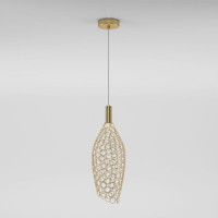 Eurosvet св-к св/д подвес 5W(365lm) 4000К 4К 150х150х2000 металл золото/золото Ruche 90380/1 a069063