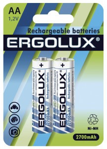 Ак-р Ergolux R6 2700mAh Ni-Mh BL2 (24! при заказе с удаленки)