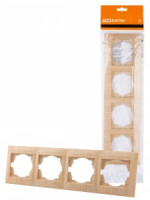 TDM Лама рамка 4 мест. горизонтальная сосна SQ1815-0332