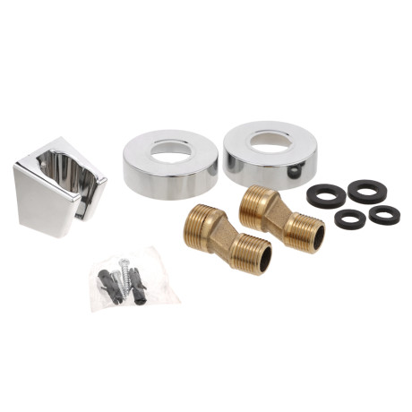 RAIN Смеситель для ванны Мира, изогнутый излив 35см, душ. набор, картридж 35мм, латунь, хром