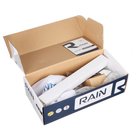 RAIN Смеситель для ванны Мира, изогнутый излив 35см, душ. набор, картридж 35мм, латунь, хром