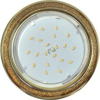 Ecola GX53 H4 DL3901 св-к Круг под Стеклом Золотой блеск/золото 38x106 FY53GRECB (10!)