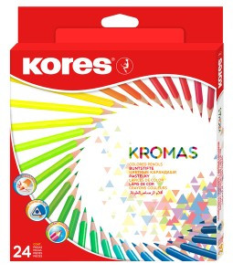 Карандаши цветные 24цв 3-гран Kores Kromas 93392 1054856