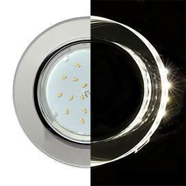 Ecola GX53 H4 LD5310 св-к Стекло Круг подсветка 4K Хром/Хром (зеркальный) 38x126 SM53RNECH (10!)