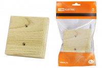 TDM Накладка на бревно под роз./выкл. ОУ деревянная НБУ 1П 95х95 мм, сосна (6!) SQ1821-0257