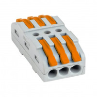 EKF клемма проходная СМК 222-423 с рычагом 3х(0,08-4мм2) (уп.25шт, цена за шт) plc-smk-423