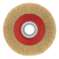 Щетка для точила, 200 мм, посадка 32 мм, плоская, латунированная витая проволока Matrix