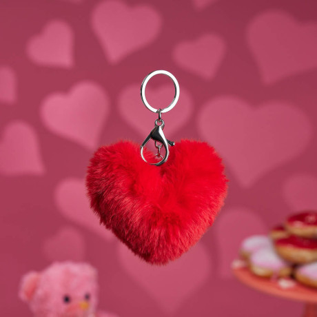 Брелок мягкий в виде сердца, 8,5x8 см, 4 цвета