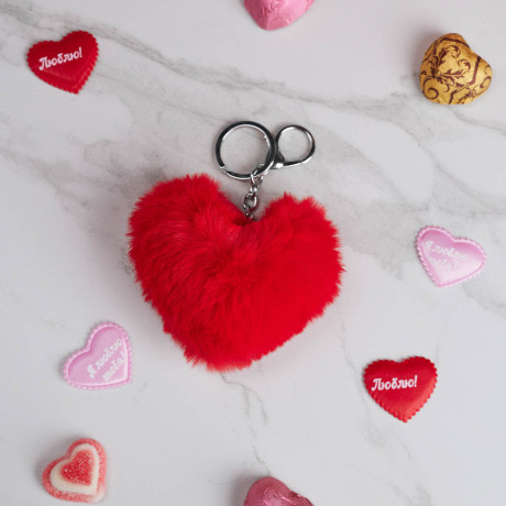 Брелок мягкий в виде сердца, 8,5x8 см, 4 цвета