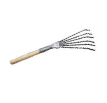 Грабли веерные пластинчатые ЦВЕТОЧНЫЕ оцинкованные с черенком С661/1