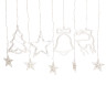 Гирлянда дождь LLN-34-6 длина 3м СВЕТ ЦВЕТНОЙ, 9насадок 5звед-9см, 1звезда-20см, 1колокол-20см,1елка-20см,1олень-20см. Длина вниз-60-70см (60)