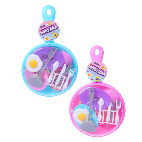 ИГРОЛЕНД Набор игровой, посудка с продуктами, PP, картон, 19х7х31 см