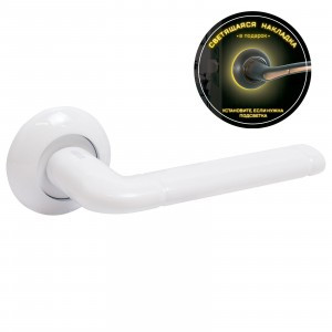 АЛЛЮР АРТ "ПОЛО" W Комплект ручек кругл. основание (15110) мат белый сл светящ.  накладкой (20)