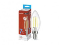 ASD/InHome лампа св/д Deco Свеча C37 E14 7W 6500К 6K 98x35 филамент (нитевидная), прозр. 9665