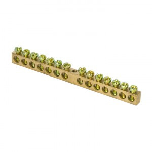 EKF Шина PEN "ноль-земля" 8х12мм 14 отв. латунь крепеж по краям розн. стикер PROxima sn0-125-14-k-r