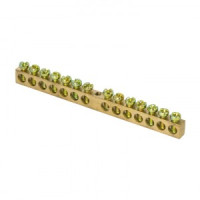 EKF Шина PEN "ноль-земля" 8х12мм 14 отв. латунь крепеж по краям розн. стикер PROxima sn0-125-14-k-r