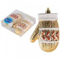 Набор елочных украшений &quot;Варежки&quot; (2шт) цвет золотой Волшебная страна