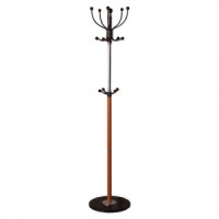 Вешалка-стойка BRABIX CR-318, металл/мрамор, 1,8 м, на диске d=38см, 5 крючков+4 доп., орех, 601743