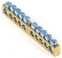 Smartbuy Шина N "Ноль" (нул.) (латунь) 6х9мм, крепеж по центру, 10 отв. SBE-bc-10