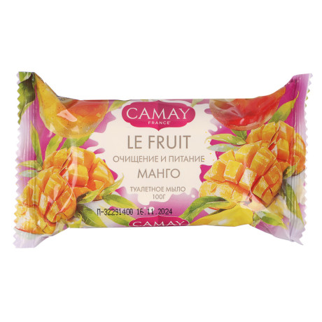 Мыло твердое туалетное CAMAY LE FRUIT Малина/Манго, п/э, 100г