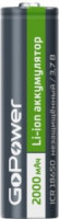 Ак-р Li-ion GoPower ICR18650 PC1 3.7V 2000mAh без защиты выс.конт. (1/80/160)