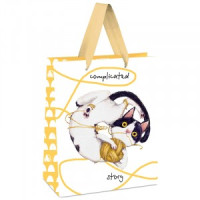 Пакет подарочный 11*14*6,5см MESHU "Complicated story", белый крафт 339746