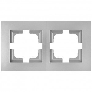 Bylectrica НОВЫЙ СТИЛЬ рамка 2 мест. СУ серебро, (ЮЛИГ.735212.552 серебро)