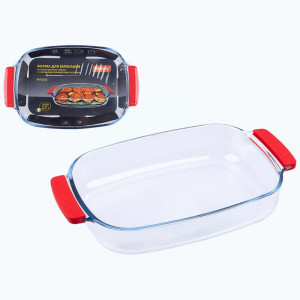 Форма д/выпечки стекло прямоуг 2,7л 35*22*6,1см силик.накладки-прихватки Felicita 108337 Mallony