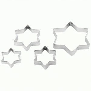 Форма д/выпечки нерж.сталь звезда набор 4шт, 3,8*3,4/5*4,2/6*5/8*7см, h=1,3см TORTA 108358 Mallony