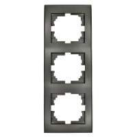 Lezard RAIN рамка 3 мест. верт. черный графит матовый (PC) 703-4141-153