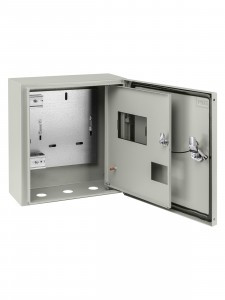 TDM щит (корпус) метал. ЩУ-1ф/1-1-6 (ЩУРН) (310х300х150мм), окно, 2 двери, IP66 SQ0905-0094