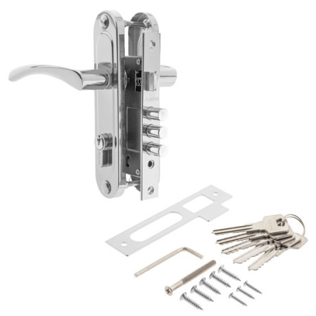 Замок врез 1023/60-СR AVERS (хром) с ручками (3 ригеля)  \20