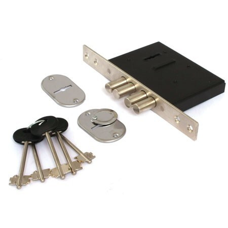 Замок врез ЗВ8-290 (5 ключей, сувальдный, 4 ригеля 12мм) Меттэм  \20