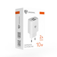 BY Сетевое зарядное устройство Double 10Вт, 2xUSB, 2А, 5В,110-240В, 50-60Гц, пластик белый