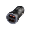 BY Автомобильное зарядное устройство, Быстрая зарядка QC3.0, 2xUSB, 3А, 12В, серый