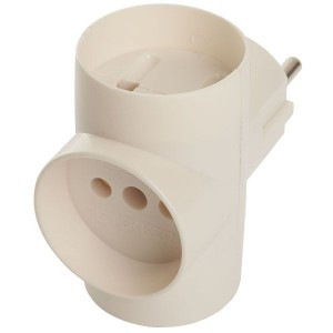 STEKKER разветвитель (тройник) 3 роз. 10А белый (T-образный) IP20 ADP10-15-20 39227