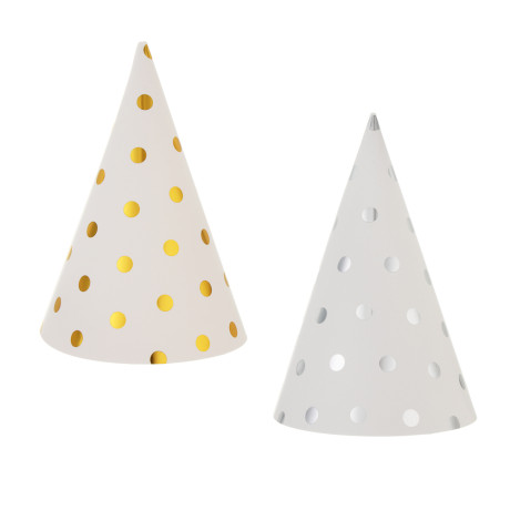 Fntastic Набор колпаков для вечеринки, 6 шт, диаметр 20 см, бумага, 2 дизайна