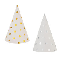 Fntastic Набор колпаков для вечеринки, 6 шт, диаметр 20 см, бумага, 2 дизайна