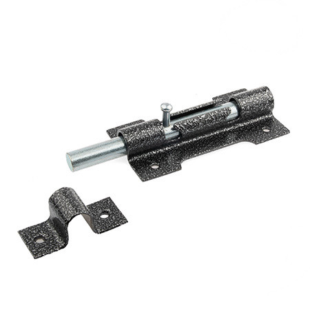 Засов накл. "Делга" Круглый ригель (Серый) Большой \35