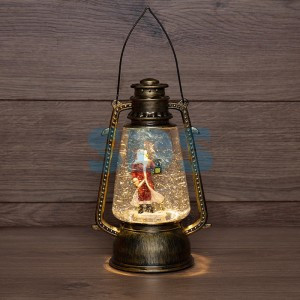 Декоративный фонарь с эффектом снегопада и подсветкой «Санта Клаус», теплый белый