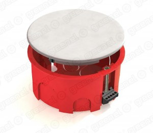 GREENEL Коробка распред. СУ D80х40мм для полых стен с крышкой пласт. лапки оранж. (175шт) GE41025