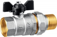 Кран ЗУБР &quot;ПРОФЕССИОНАЛ&quot; шаровой 1&quot; полнопроход &quot;мама-папа&quot;, бабочка, никел латунь zu51321-1