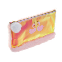 ЦАРЕВНА ЛЕБЕДЬ Пенал плоский, 22,5х14см, ПВХ с эффектом &quot;металлик&quot;, плюш