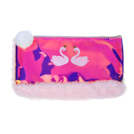 ЦАРЕВНА ЛЕБЕДЬ Пенал плоский, 22,5х14см, ПВХ с эффектом "металлик", плюш