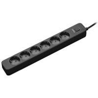 Perfeo Сетевой фильтр (удл.) POWER STREAM ПВС 3х0.8 6роз. 1,5м черный 2500Вт C3970