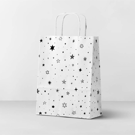 Пакет подарочный с кручеными ручками L 24x10,5x32 см, "Звездочки"