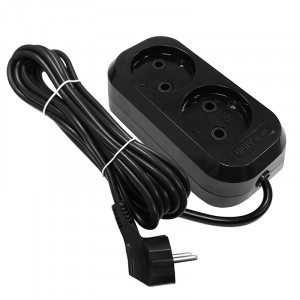 UNIVersal сет. удлинитель ПВС 2х0.75 2роз. 3м 10А черный  (корпус ABS) E-202 2104