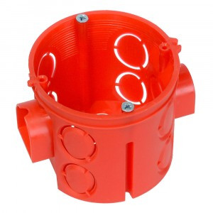 Промрукав коробка уст. СУ d68х62 для твердых стен, углубленная, самор., HF, красный (140) 80-0510 С